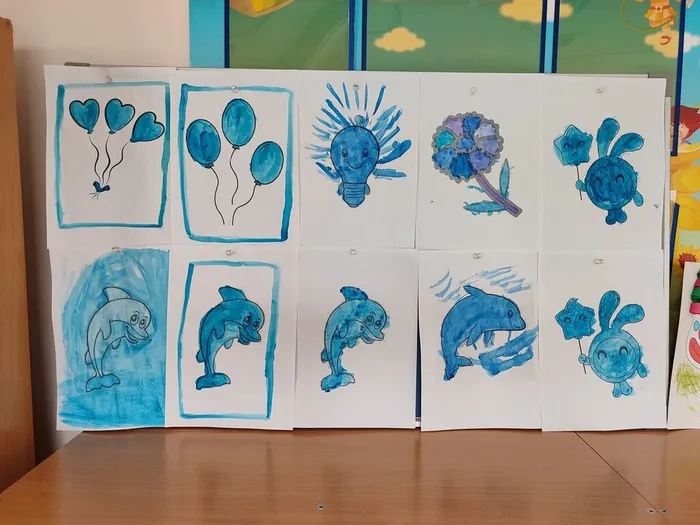 Выставка работ «Зажги синим»&nbsp;учеников 1С класса