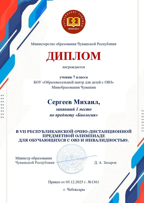 диплом победителя