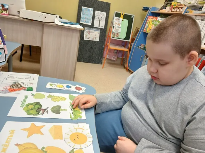 Воспитанник на занятии закрепляется цвета