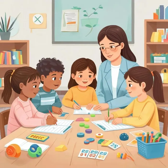 дети и педагог занимаются на занятии