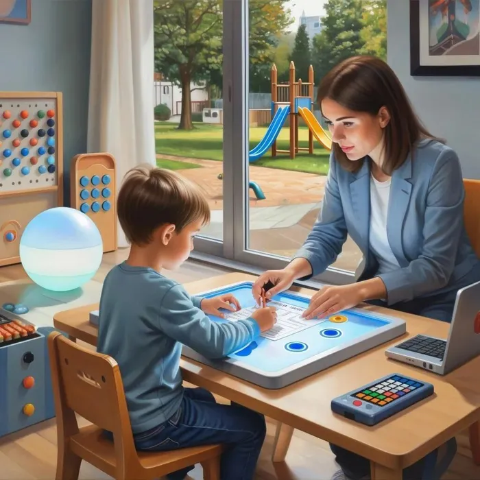 педагог и ребенок на занятии