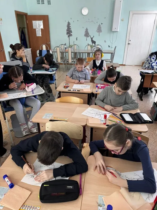 Процесс создания весенней аппликации